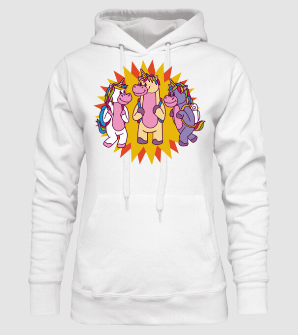 Unicorni școlari model alb pe tricou
