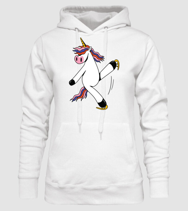 Unicorn cu Patine model alb pe tricou