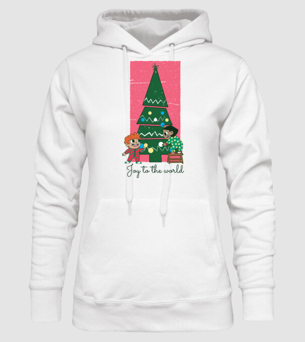 Împodobire pom de Crăciun model alb pe tricou