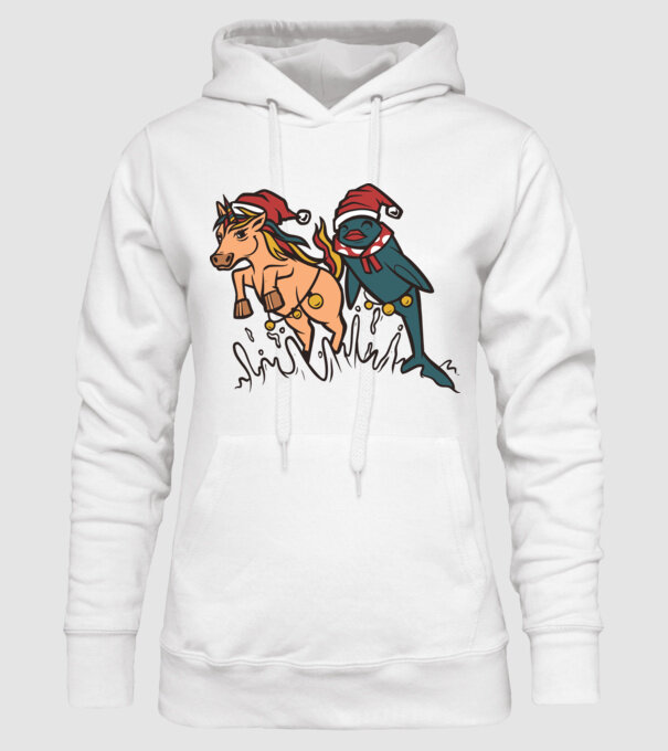 Animale de Crăciun model alb pe tricou
