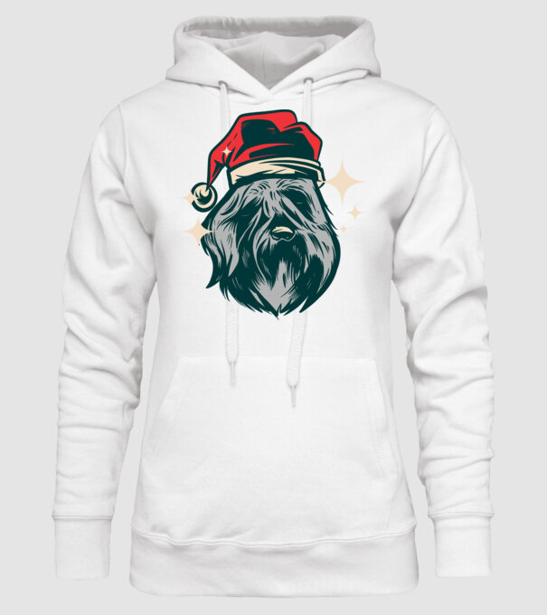 Câine de Crăciun model alb pe tricou