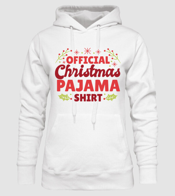 Pijama de Crăciun model alb pe tricou