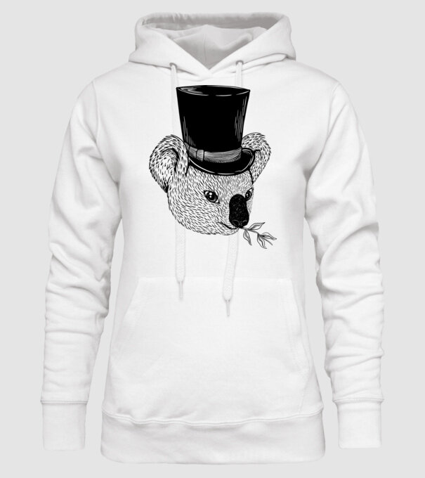Cilindru Koala model alb pe tricou