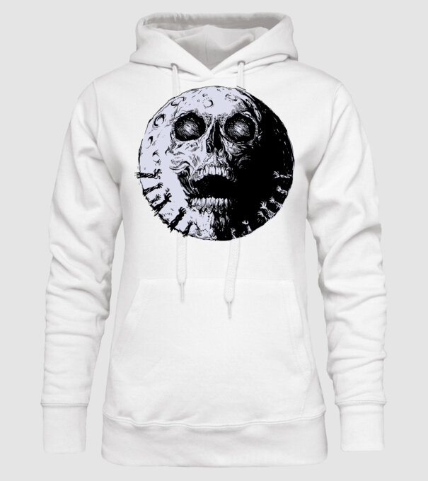 Craniu Lună model alb pe tricou