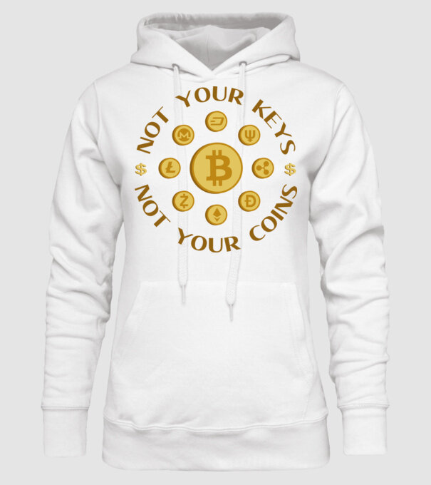 Criptomonede model alb pe tricou