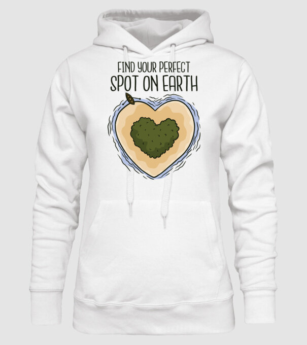 Insulă nelocuită model alb pe tricou
