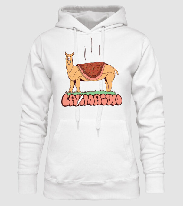 Lamacun Lama model alb pe tricou