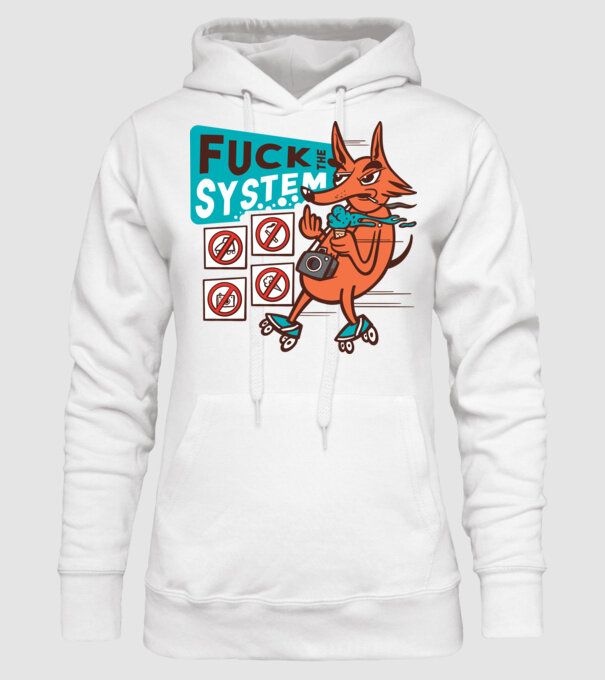 Câine Rebel model alb pe tricou