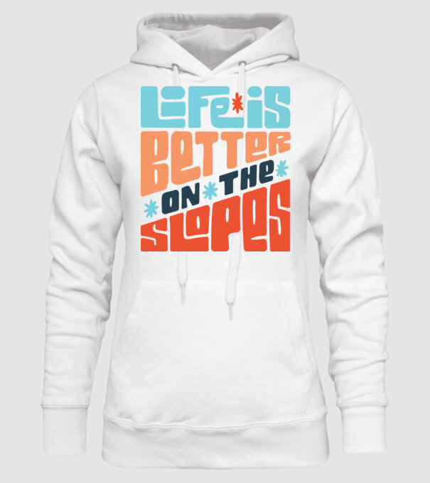 Life is better on the slopes - Snowboard model alb pe tricou