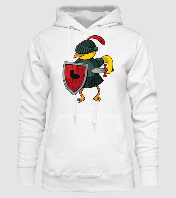 Cavaler Pasăre model alb pe tricou