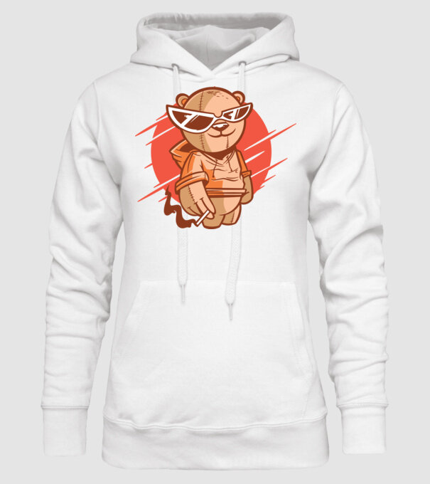 Ursuleț Cool model alb pe tricou