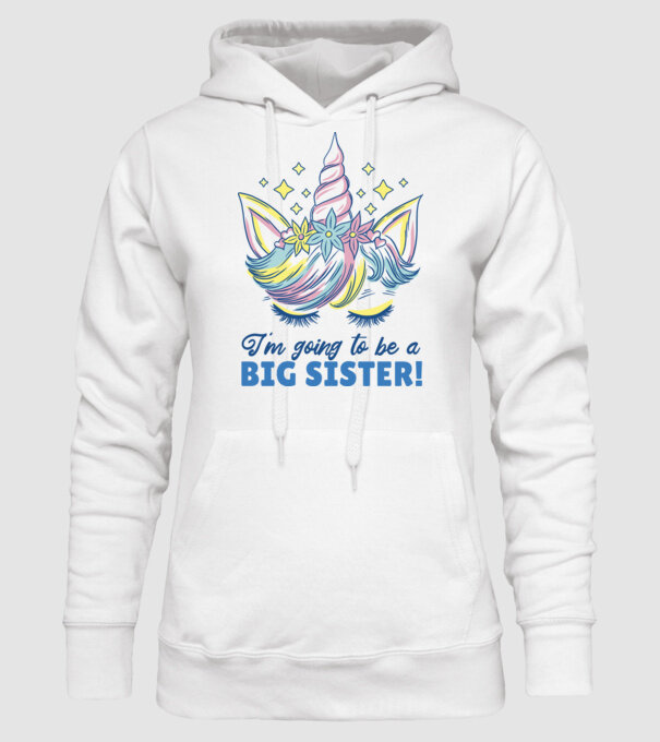 O să fiu un frate mai mare Unicorn model alb pe tricou