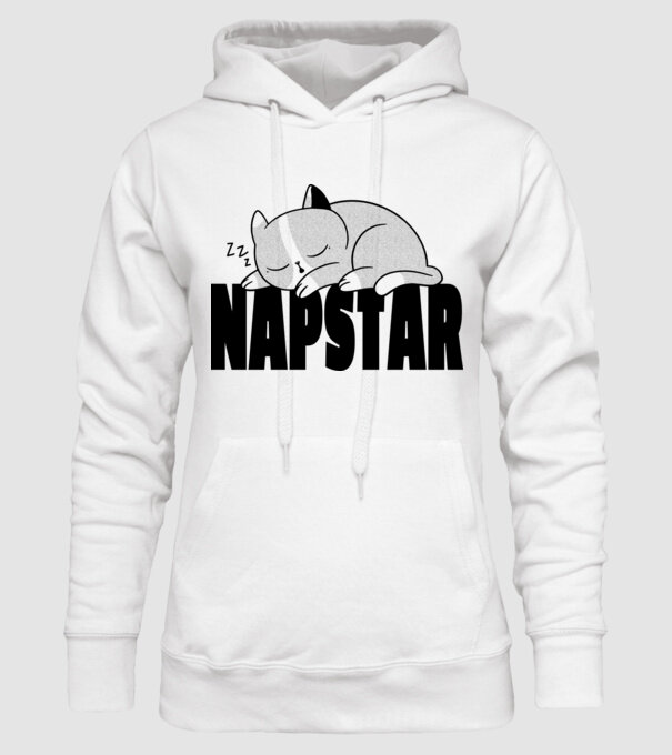 Pisică Napstar model alb pe tricou