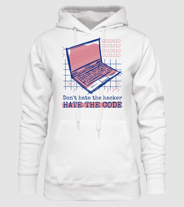 Nu urî hackerul, urăște codul model alb pe tricou