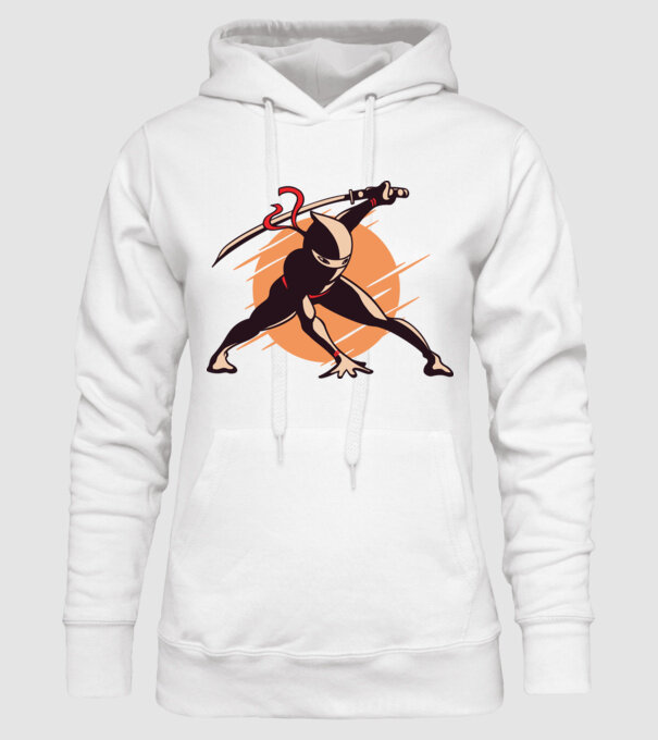 Ninja model alb pe tricou