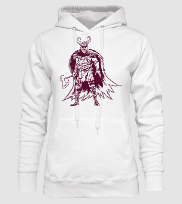 Războinic Odin Viking model alb pe tricou