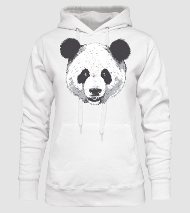 Cap de panda model alb pe tricou