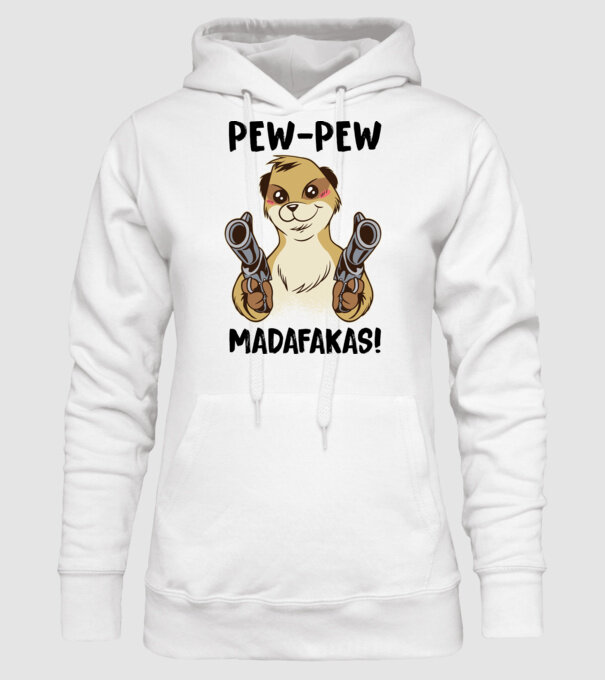 Pew Pew Pew Madafakas Suricată alb model alb pe tricou
