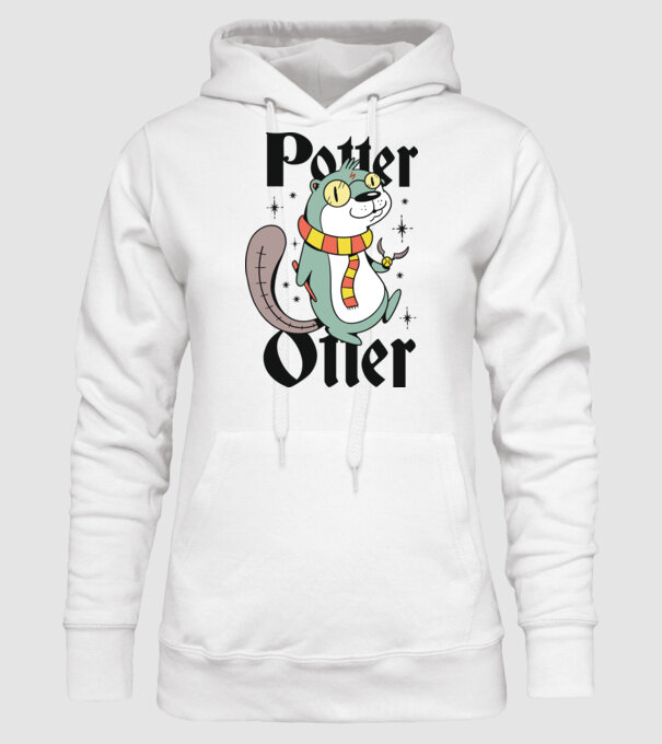 Potter Otter Vidra model alb pe tricou