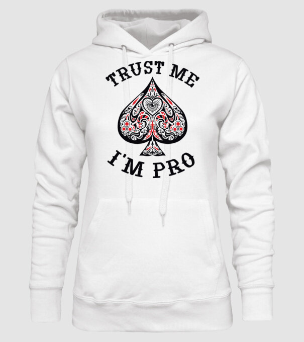 Jucător profesionist de poker model alb pe tricou