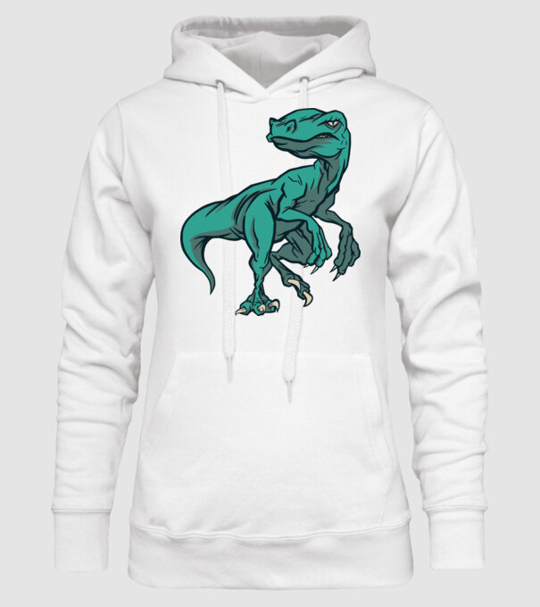 Dinozaur Raptor model alb pe tricou