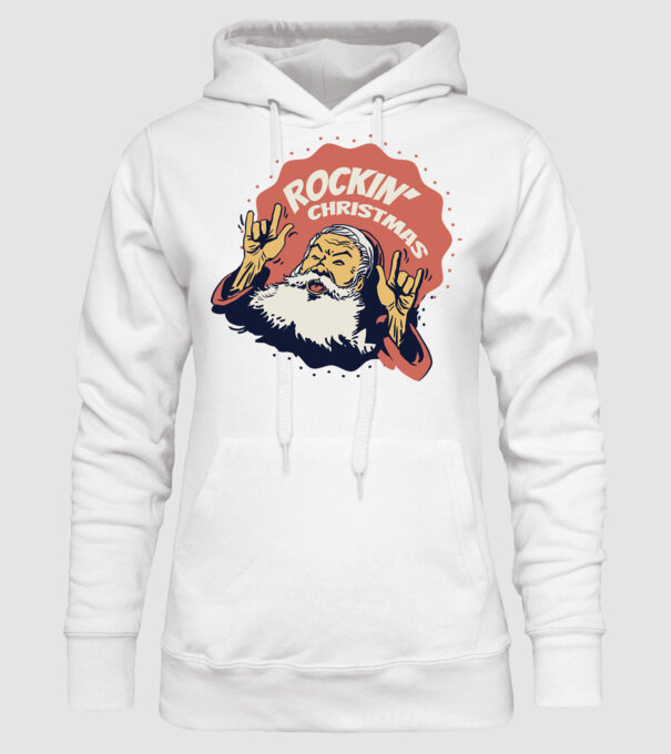 'Rockin'' Christmas Crăciun' model alb pe tricou