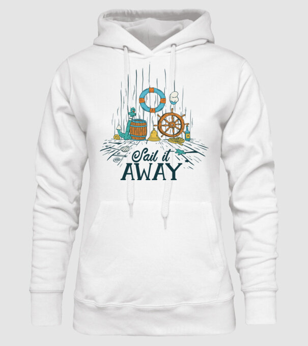 Sail it away model alb pe tricou