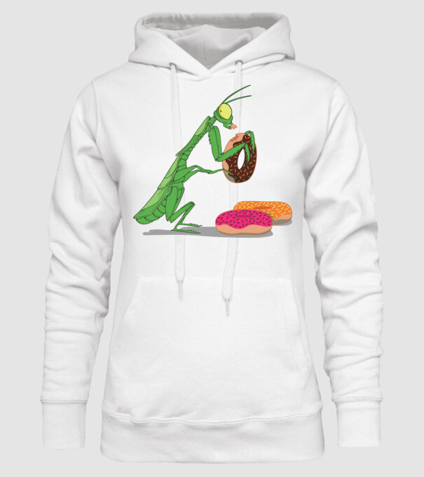 Lăcustă cu gogoașă model alb pe tricou
