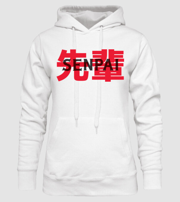 Senpai model alb pe tricou