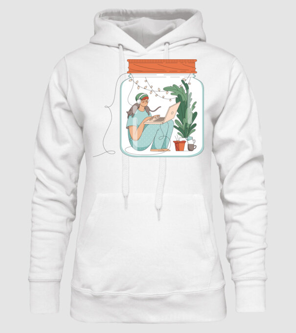 Fată Social Distancing model alb pe tricou