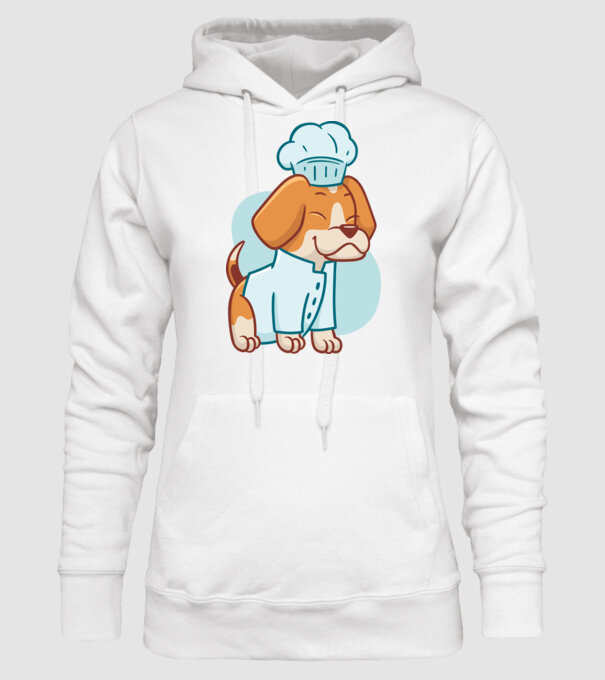 Beagle bucătar model alb pe tricou