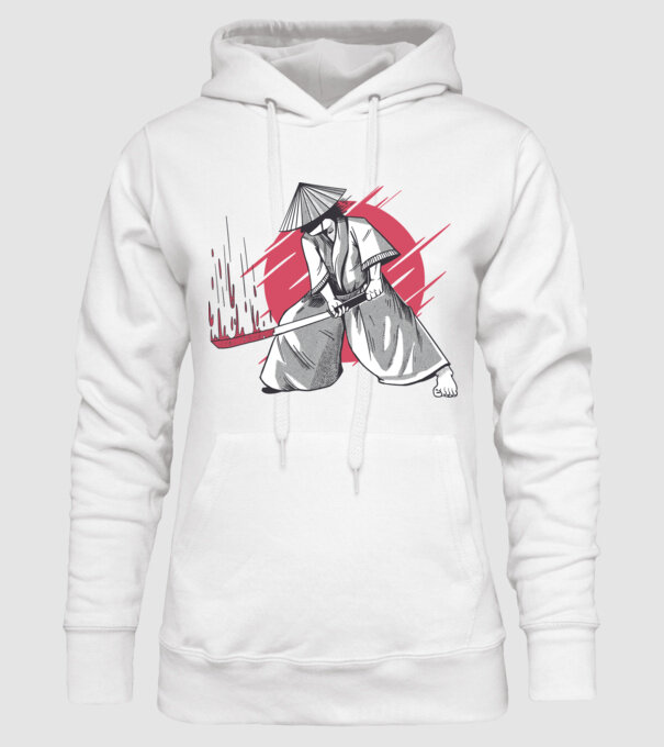 Sabie de samurai model alb pe tricou