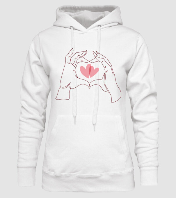Dragoste Valentine inimă model alb pe tricou
