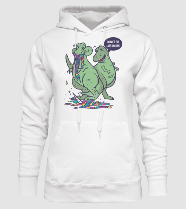 T-rex a mâncat unicornul model alb pe tricou