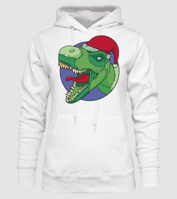 T-rex Santa model alb pe tricou