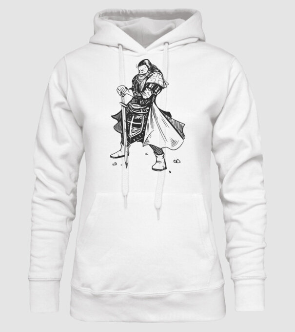 Cavaler Templier model alb pe tricou