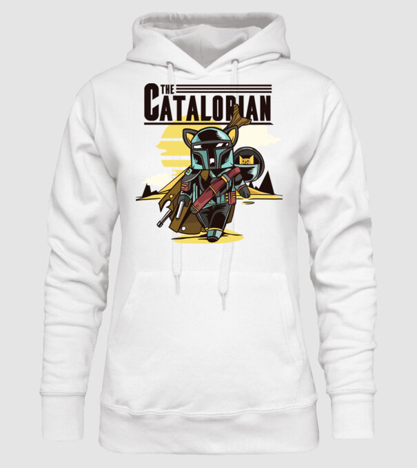 The Catalorian model alb pe tricou