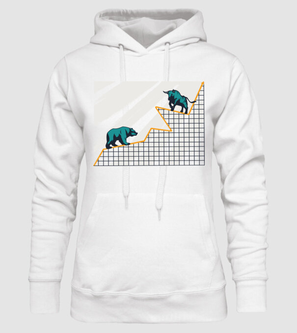 Bursa de Valori Taur vs Urs model alb pe tricou