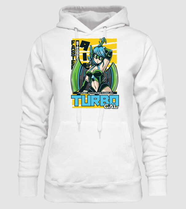 Turbo Gal Anime model alb pe tricou