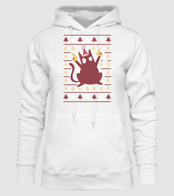 Pulover urât Pew Pew Pew Madafakas model alb pe tricou