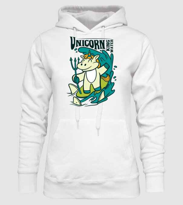 Unicorn regele apelor model alb pe tricou