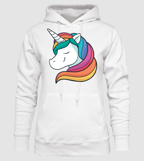 Cap de unicorn model alb pe tricou