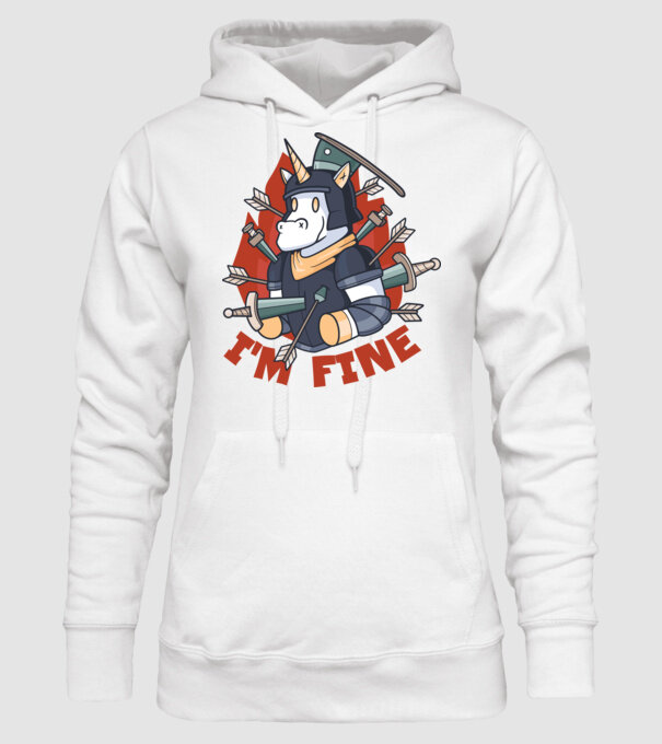 Cavaler Unicorn model alb pe tricou