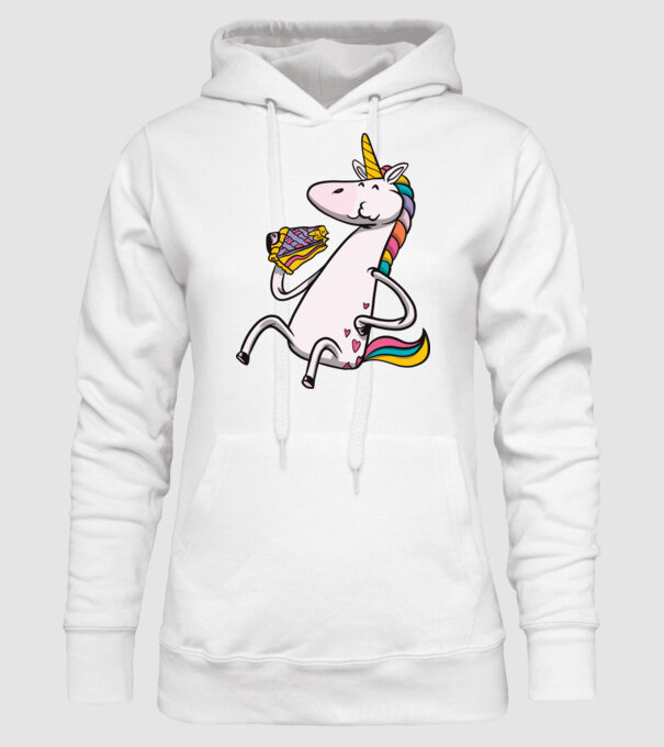 Unicorn cu prăjitură model alb pe tricou