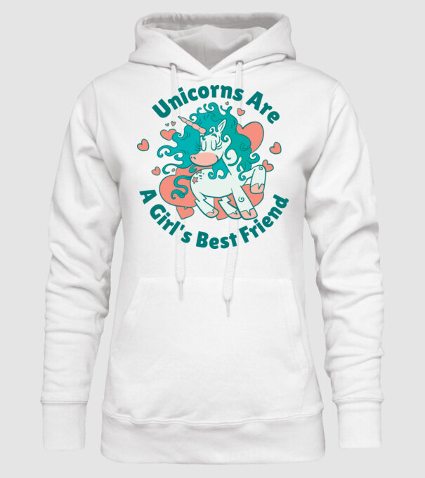 Unicornii sunt cei mai buni prieteni ai fetelor model alb pe tricou
