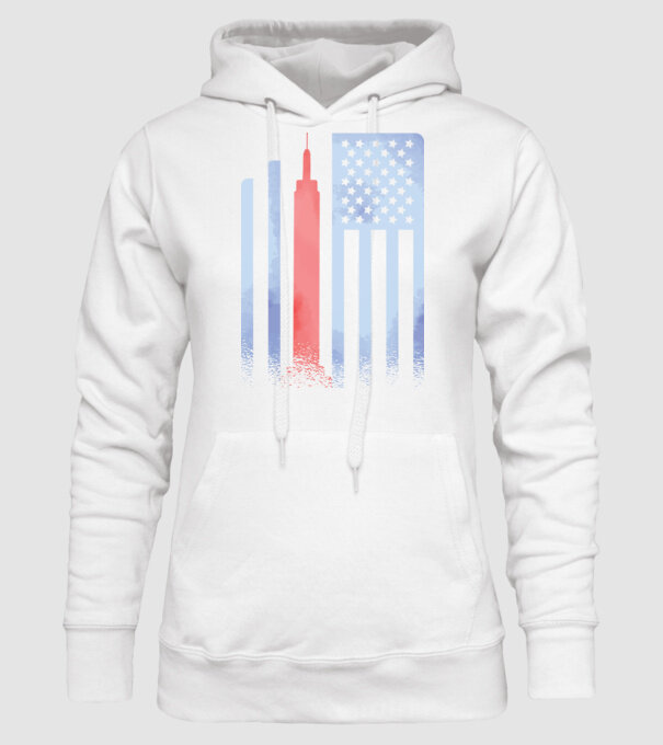 Usa Empire State Building model alb pe tricou