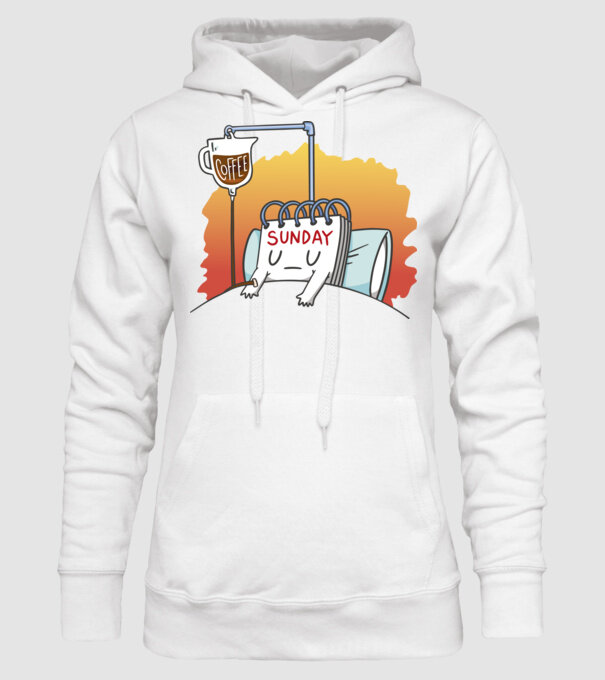 Oboseala de duminică model alb pe tricou