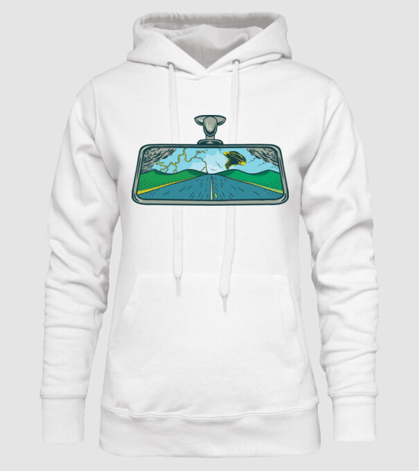 Oglindă retrovizoare model alb pe tricou
