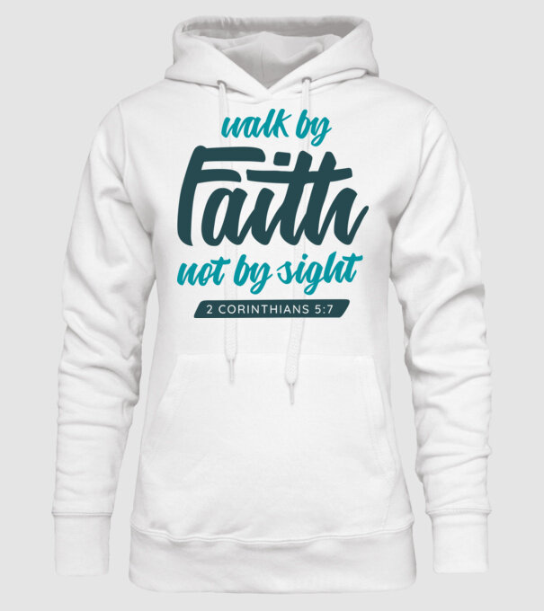 Walk by faith - Religie model alb pe tricou