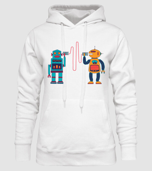 Walkie Talkie Robot model alb pe tricou